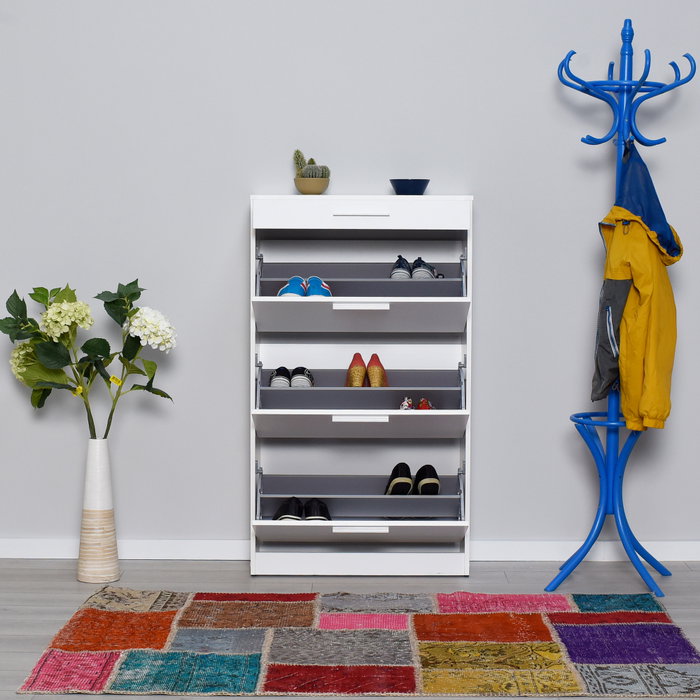 Hanah Home Zapatero Shc-431-Dd-1 Blanco y Diamante Hanah Home Zapatero Shc-431-Dd-1 Blanco y Diamante